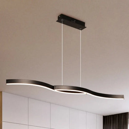 Lámpara de techo colgante LED moderna de acrílico ondulado: luz cálida/blanca, 39"/41" de ancho