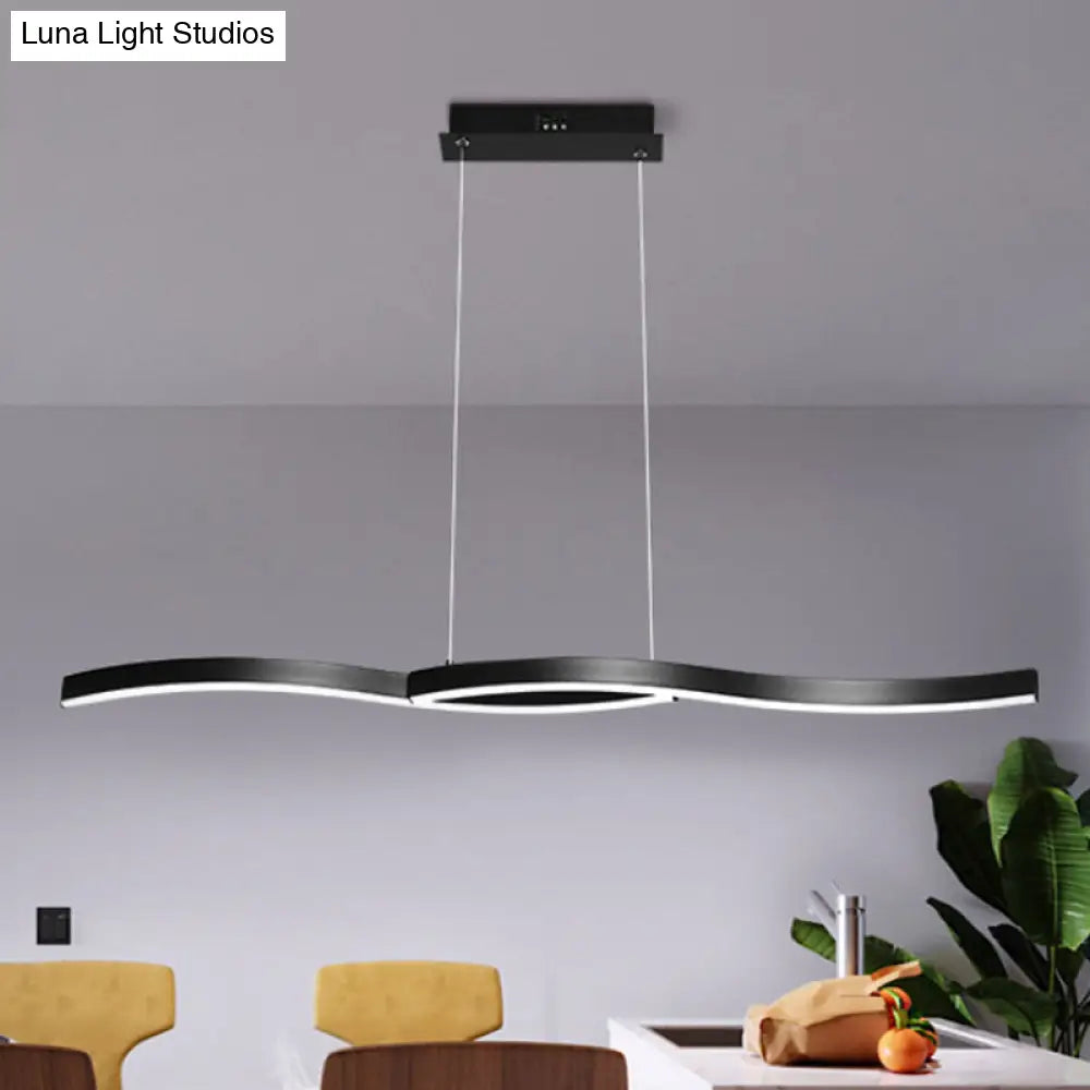 Lámpara de techo colgante LED moderna de acrílico ondulado: luz cálida/blanca, 39"/41" de ancho