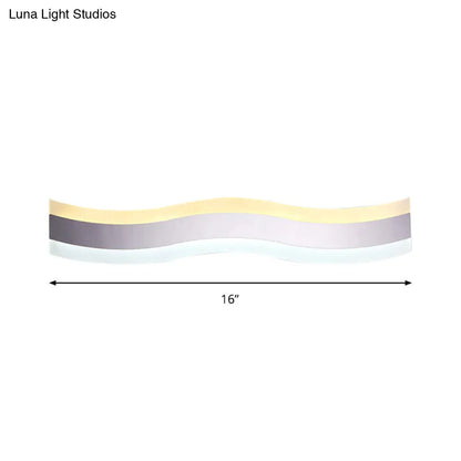 DecorBites™ DecorBites™ Wavy LED Vanity Mirror Light, Single Acrylic Light, Antifog, Warm/White, 16"/19.5" Wide