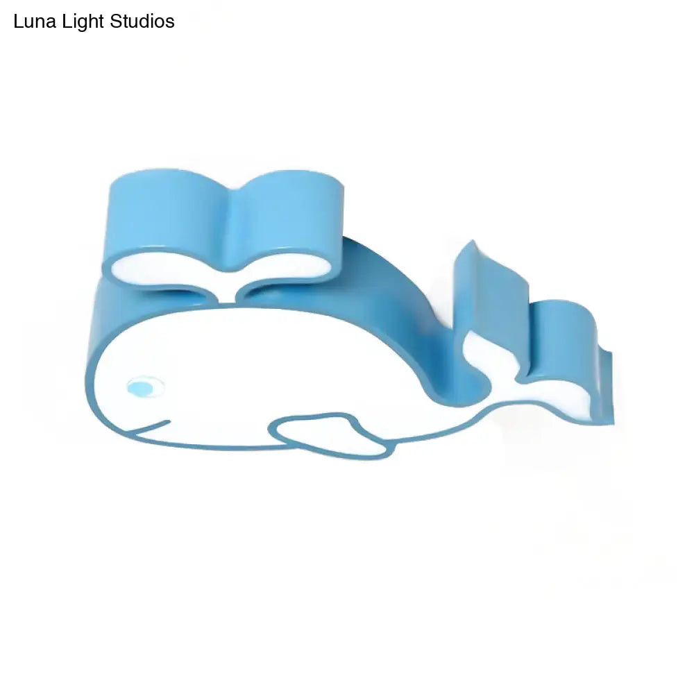 DecorBites™ DecorBites™ Whimsical Baby Whale LED Flush Mount Light for Kindergarten - Cartoon Acrylic Ceiling Lamp