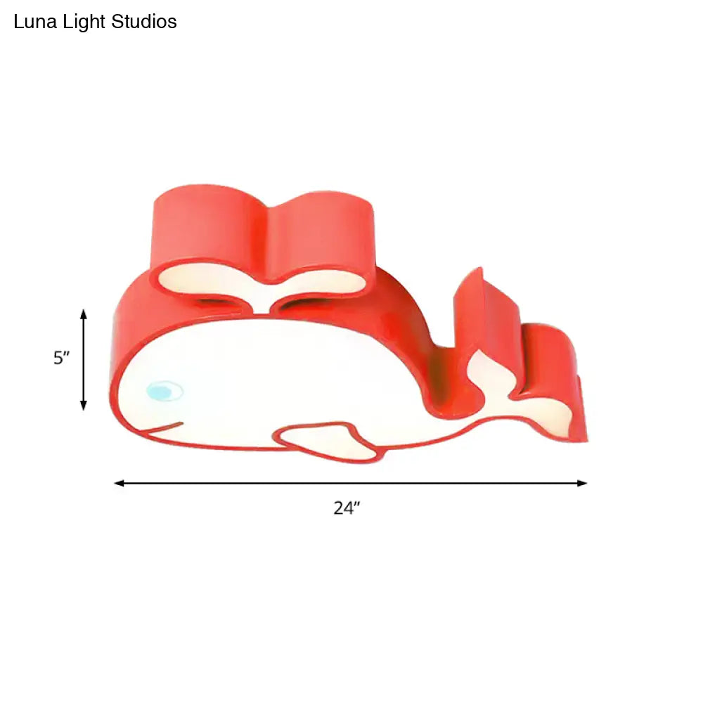 DecorBites™ DecorBites™ Whimsical Baby Whale LED Flush Mount Light for Kindergarten - Cartoon Acrylic Ceiling Lamp
