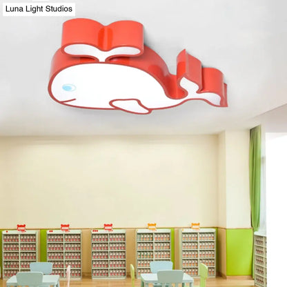 DecorBites™ DecorBites™ Whimsical Baby Whale LED Flush Mount Light for Kindergarten - Cartoon Acrylic Ceiling Lamp