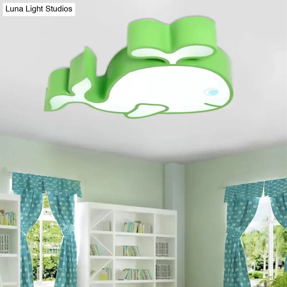 DecorBites™ DecorBites™ Whimsical Baby Whale LED Flush Mount Light for Kindergarten - Cartoon Acrylic Ceiling Lamp