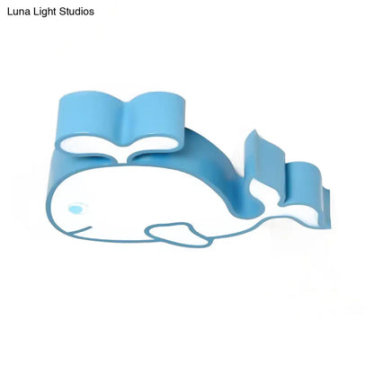 DecorBites™ DecorBites™ Whimsical Baby Whale LED Flush Mount Light for Kindergarten - Cartoon Acrylic Ceiling Lamp