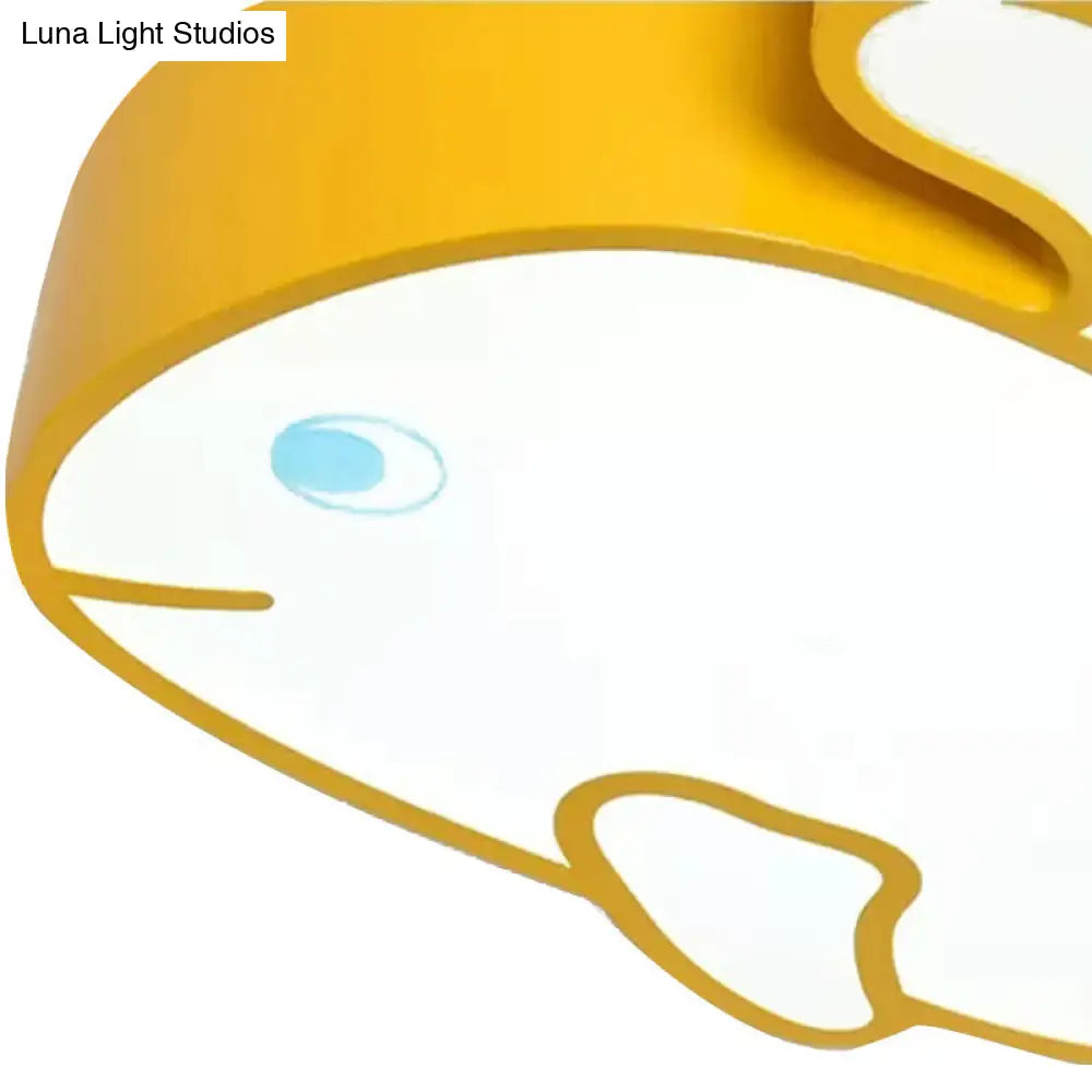 DecorBites™ DecorBites™ Whimsical Baby Whale LED Flush Mount Light for Kindergarten - Cartoon Acrylic Ceiling Lamp