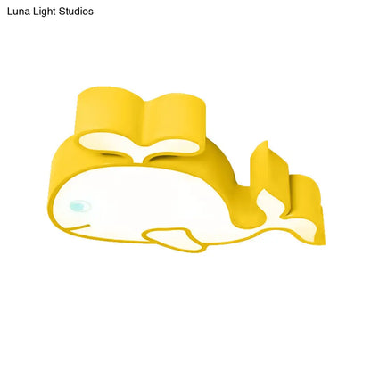 DecorBites™ DecorBites™ Whimsical Baby Whale LED Flush Mount Light for Kindergarten - Cartoon Acrylic Ceiling Lamp