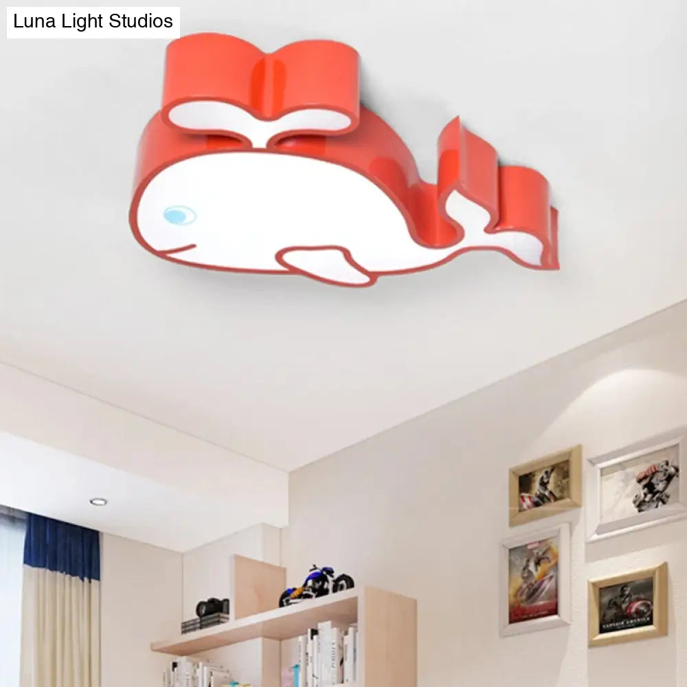DecorBites™ DecorBites™ Whimsical Baby Whale LED Flush Mount Light for Kindergarten - Cartoon Acrylic Ceiling Lamp