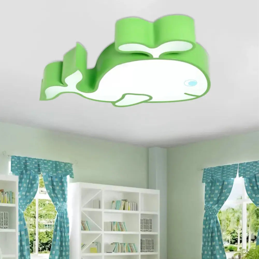 DecorBites™ DecorBites™ Whimsical Baby Whale LED Flush Mount Light for Kindergarten - Cartoon Acrylic Ceiling Lamp