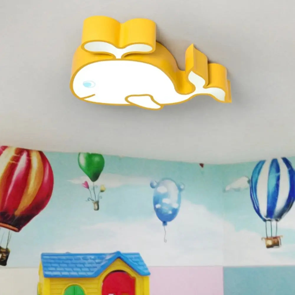 DecorBites™ DecorBites™ Whimsical Baby Whale LED Flush Mount Light for Kindergarten - Cartoon Acrylic Ceiling Lamp