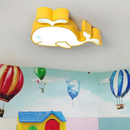 DecorBites™ DecorBites™ Whimsical Baby Whale LED Flush Mount Light for Kindergarten - Cartoon Acrylic Ceiling Lamp
