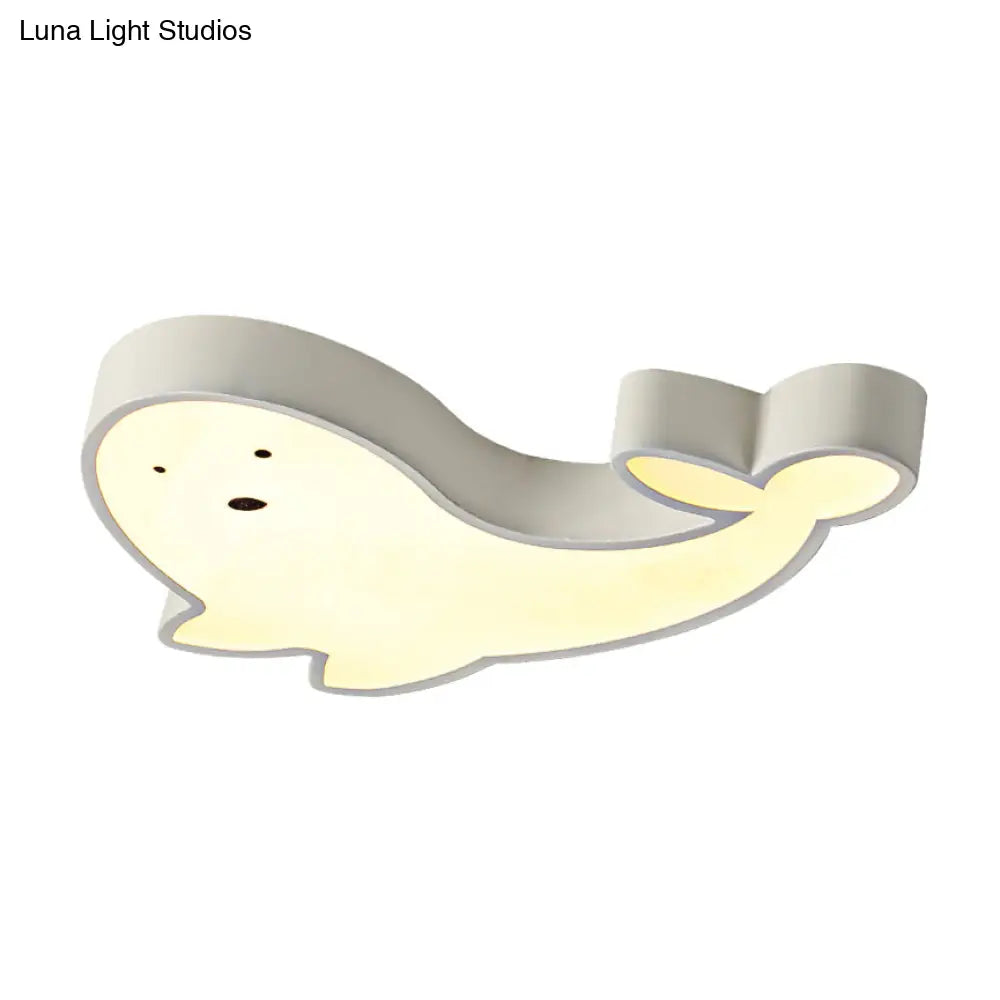 DecorBites™ DecorBites™ Whimsical Dolphin LED Ceiling Light in White – Perfect for Baby Room Décor!