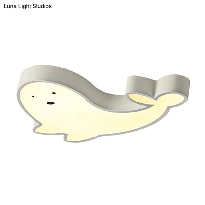 DecorBites™ DecorBites™ Whimsical Dolphin LED Ceiling Light in White – Perfect for Baby Room Décor!