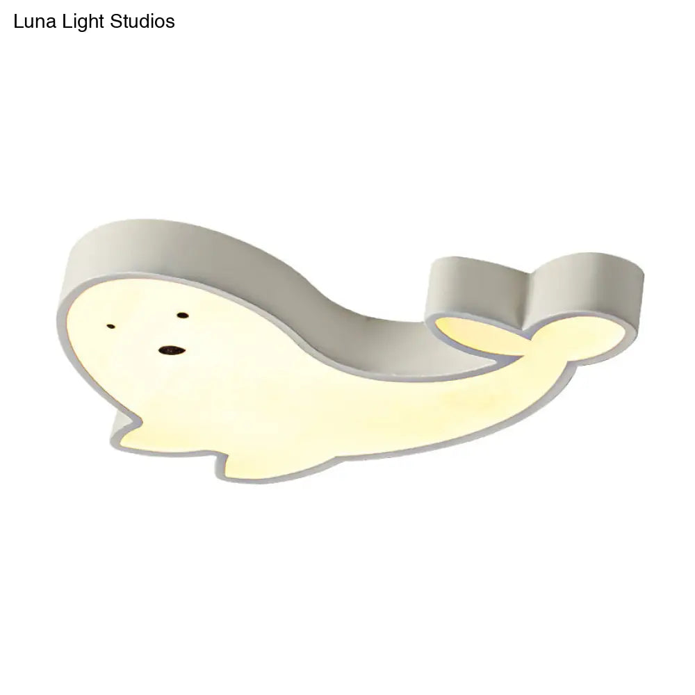 DecorBites™ DecorBites™ Whimsical Dolphin LED Ceiling Light in White – Perfect for Baby Room Décor!