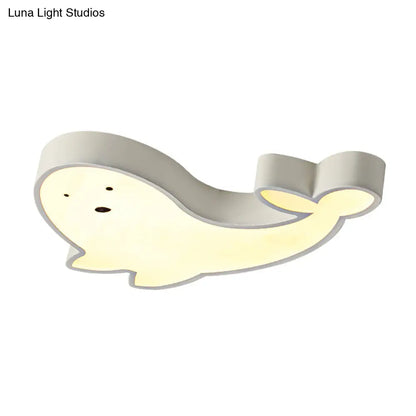 DecorBites™ DecorBites™ Whimsical Dolphin LED Ceiling Light in White – Perfect for Baby Room Décor!