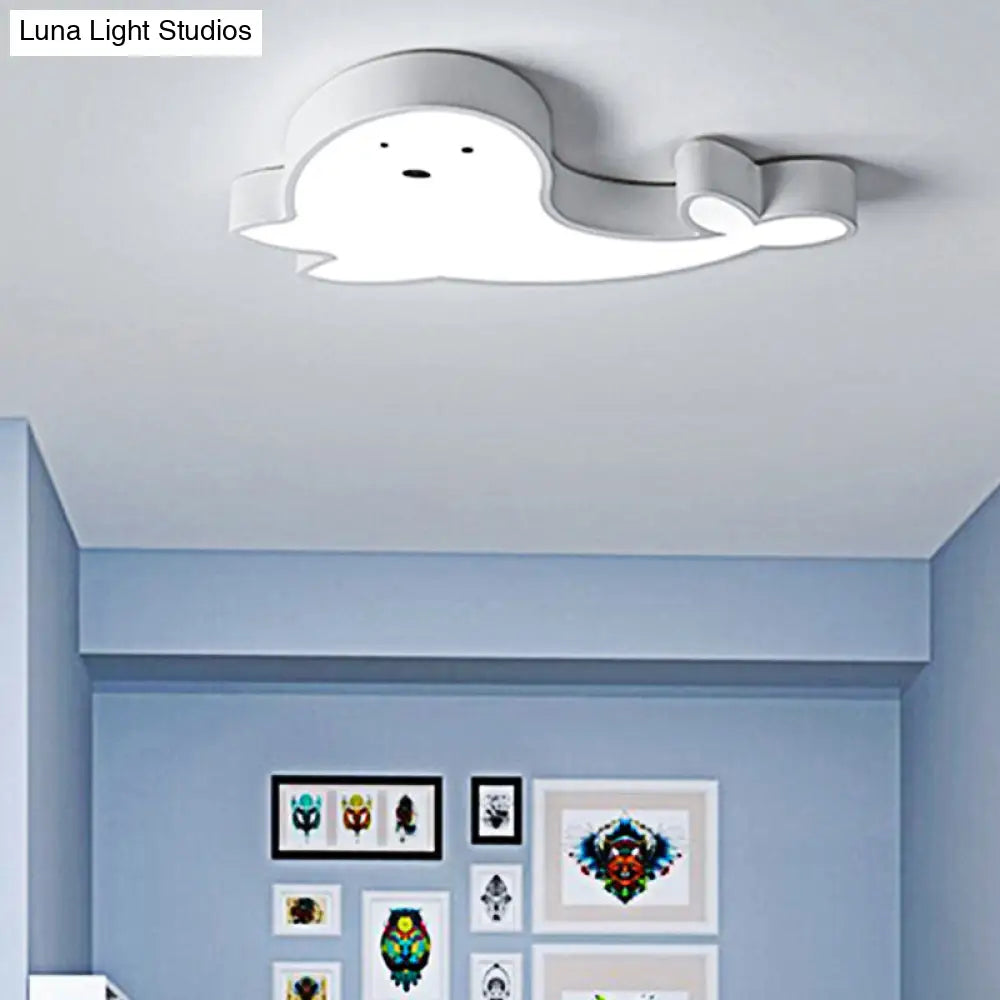 DecorBites™ DecorBites™ Whimsical Dolphin LED Ceiling Light in White – Perfect for Baby Room Décor!