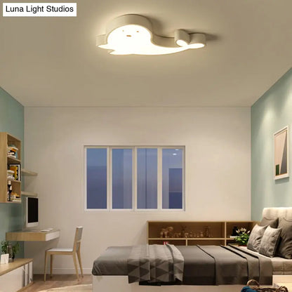 DecorBites™ DecorBites™ Whimsical Dolphin LED Ceiling Light in White – Perfect for Baby Room Décor!