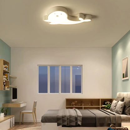 DecorBites™ DecorBites™ Whimsical Dolphin LED Ceiling Light in White – Perfect for Baby Room Décor!