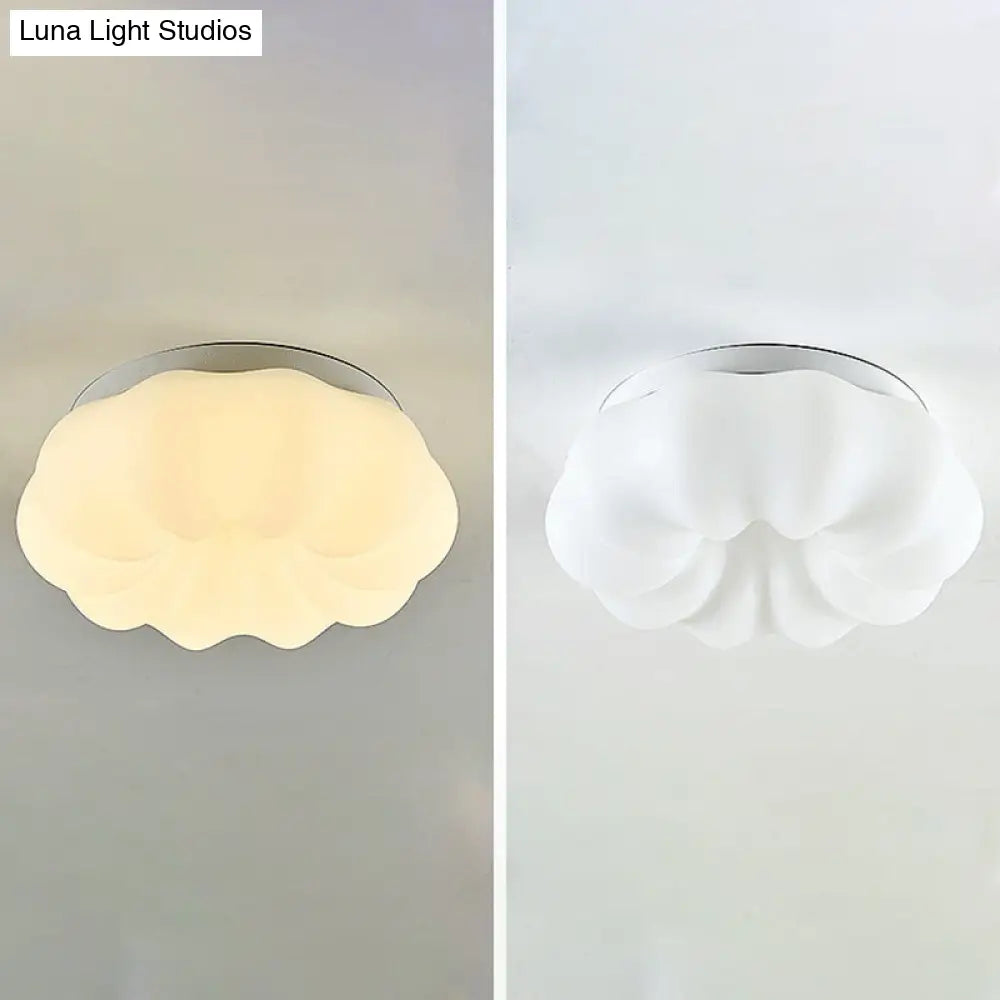 DecorBites™ DecorBites™ Whimsical Kids' Room Illumination: LED Plastic Cloud Flush Mount Ceiling Light in White