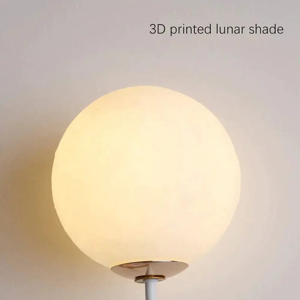 Whimsical pink polka dot fairy girl wall lamp with a softly glowing 3d printed lunar shade finish for bedroom