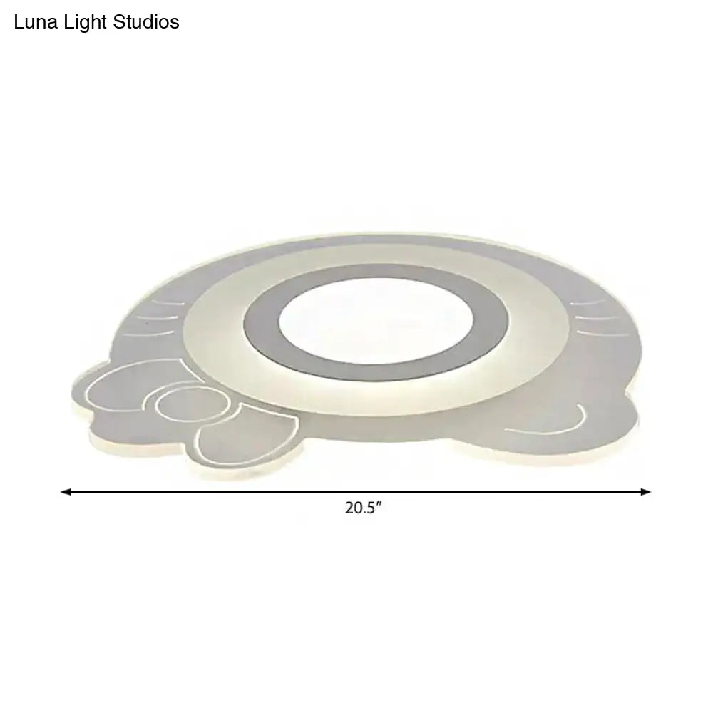 DecorBites™ DecorBites™ White Acrylic Bow Kitten Game Room LED Ceiling Light - Flush Mount