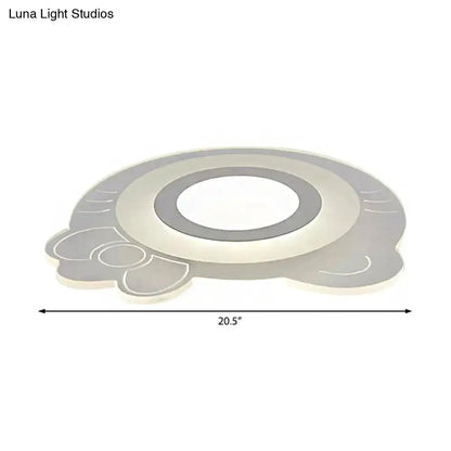 DecorBites™ DecorBites™ White Acrylic Bow Kitten Game Room LED Ceiling Light - Flush Mount