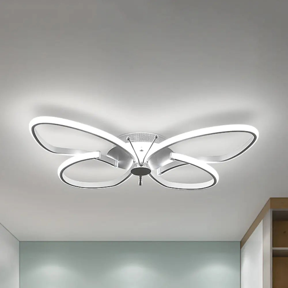 DecorBites™ DecorBites™ White Acrylic Butterfly Ceiling Light for Nursing Room - Contemporary Flush Mount