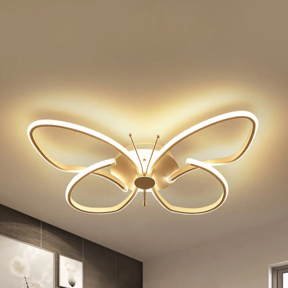 DecorBites™ DecorBites™ White Acrylic Butterfly Ceiling Light for Nursing Room - Contemporary Flush Mount