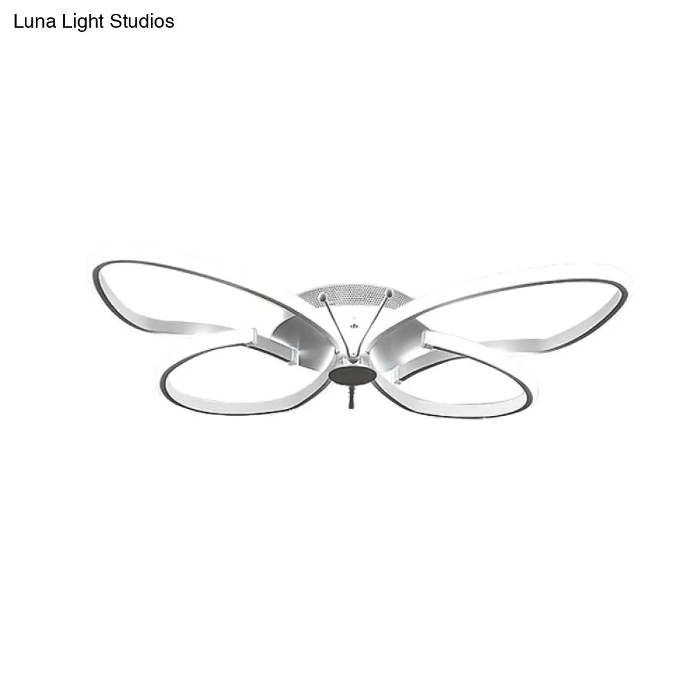DecorBites™ DecorBites™ White Acrylic Butterfly Ceiling Light for Nursing Room - Contemporary Flush Mount