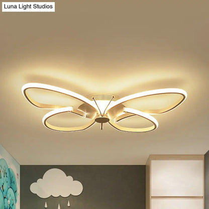 DecorBites™ DecorBites™ White Acrylic Butterfly Ceiling Light for Nursing Room - Contemporary Flush Mount