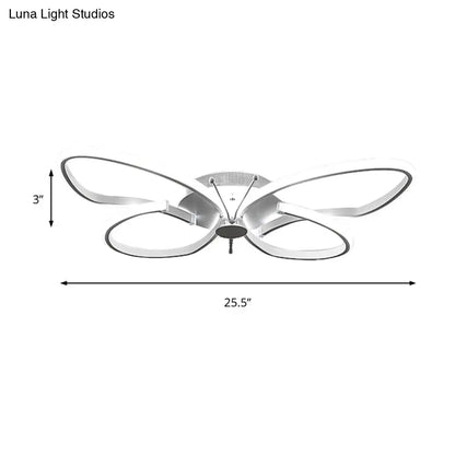 DecorBites™ DecorBites™ White Acrylic Butterfly Ceiling Light for Nursing Room - Contemporary Flush Mount