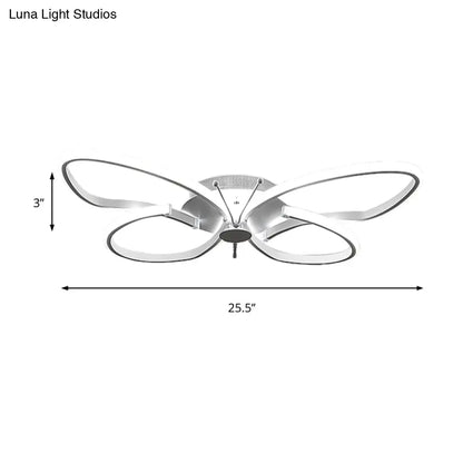 DecorBites™ DecorBites™ White Acrylic Butterfly Ceiling Light for Nursing Room - Contemporary Flush Mount