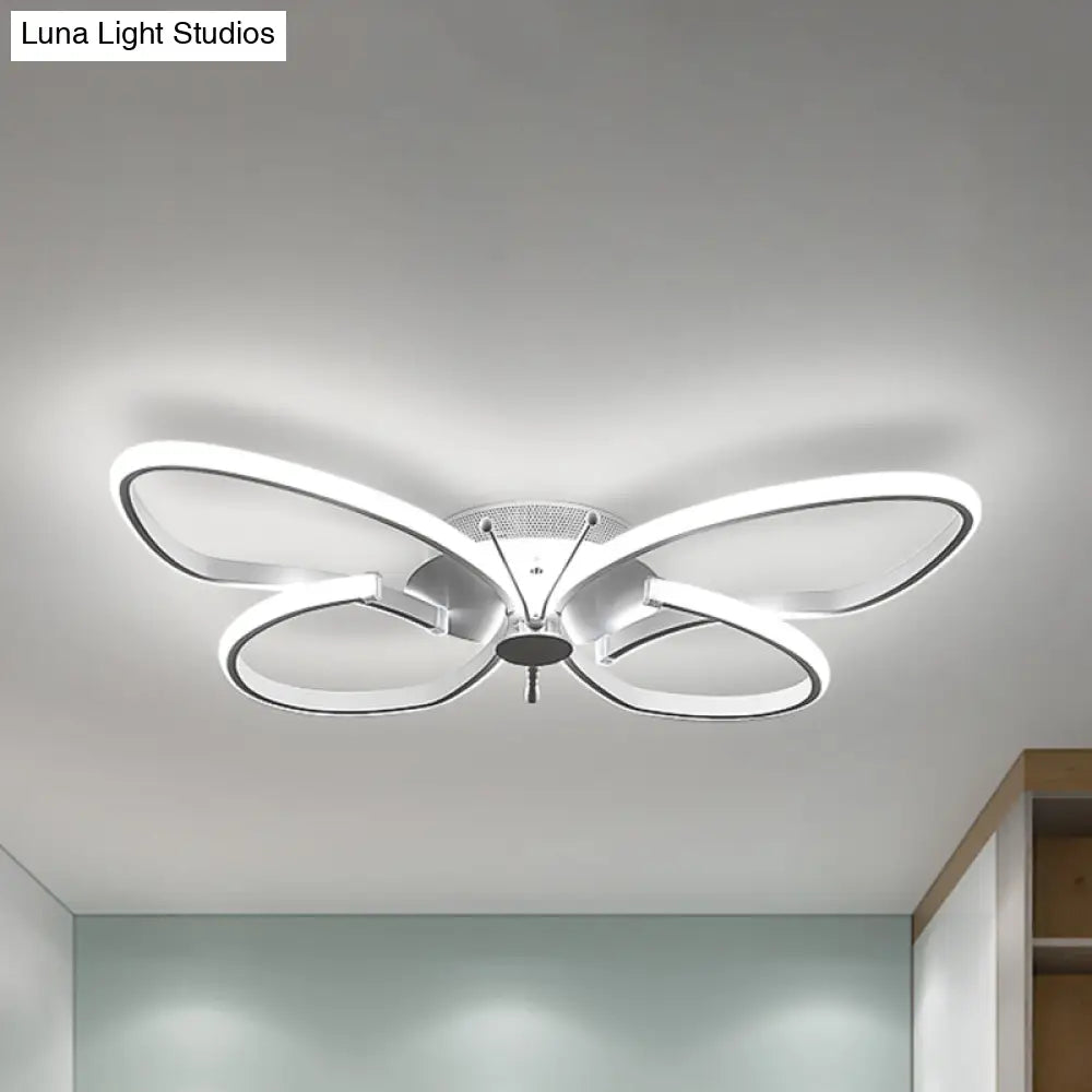 DecorBites™ DecorBites™ White Acrylic Butterfly Ceiling Light for Nursing Room - Contemporary Flush Mount