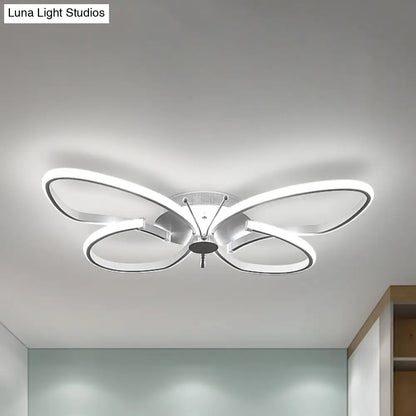 DecorBites™ DecorBites™ White Acrylic Butterfly Ceiling Light for Nursing Room - Contemporary Flush Mount