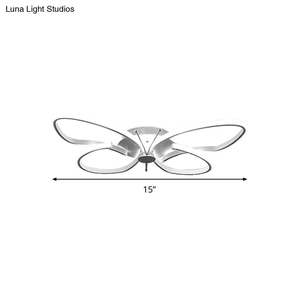 DecorBites™ DecorBites™ White Acrylic Butterfly Ceiling Light for Nursing Room - Contemporary Flush Mount