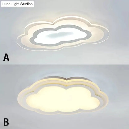 DecorBites™ DecorBites™ White Acrylic Cloud Ceiling Flush Mount Light with Simple Teen Style