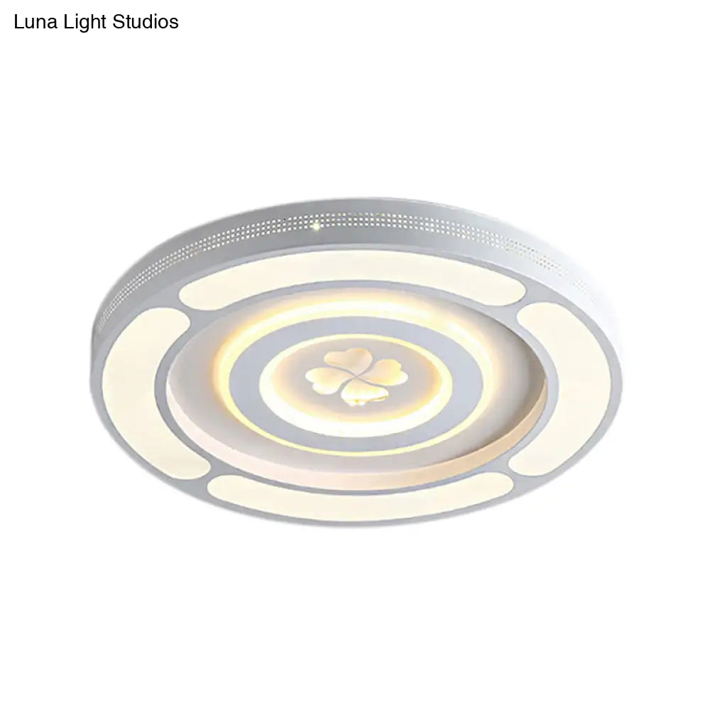 DecorBites™ DecorBites™ White Acrylic LED Circle Ceiling Mount Light - Modern Bedroom Lamp for Adults and Kids