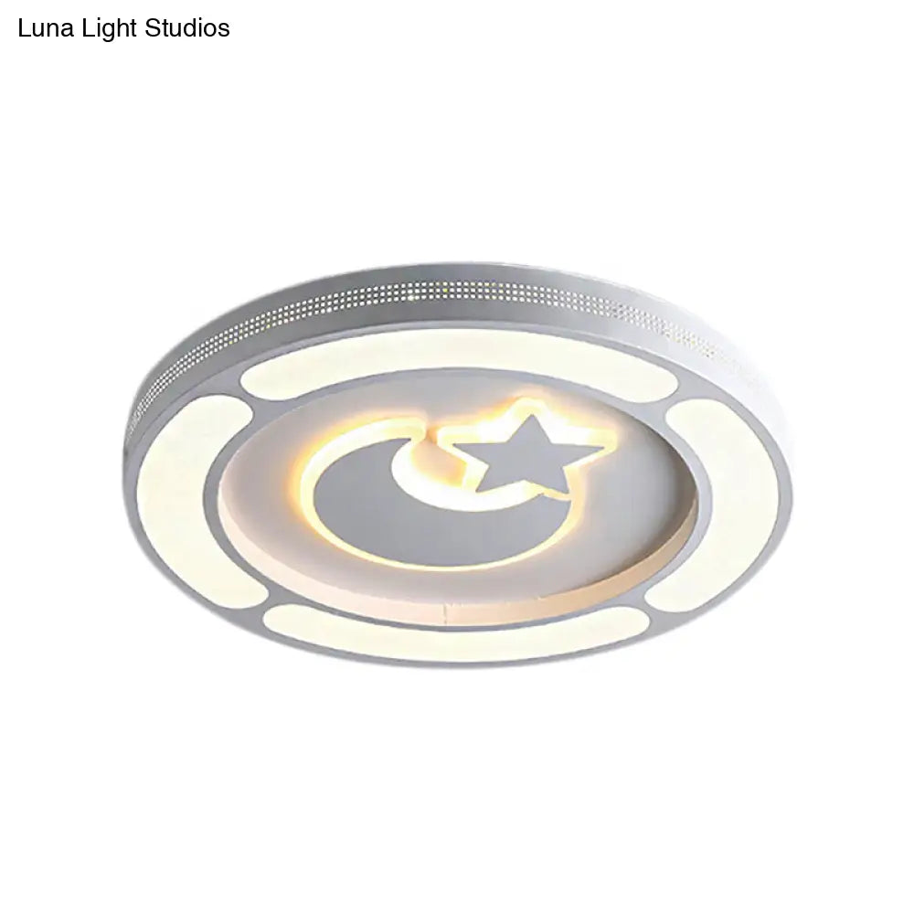 DecorBites™ DecorBites™ White Acrylic LED Circle Ceiling Mount Light - Modern Bedroom Lamp for Adults and Kids