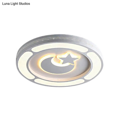 DecorBites™ DecorBites™ White Acrylic LED Circle Ceiling Mount Light - Modern Bedroom Lamp for Adults and Kids