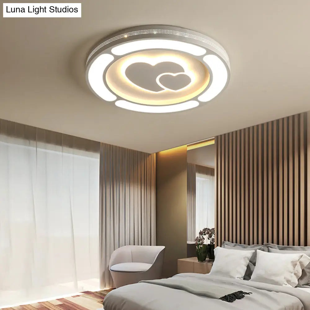 DecorBites™ DecorBites™ White Acrylic LED Circle Ceiling Mount Light - Modern Bedroom Lamp for Adults and Kids