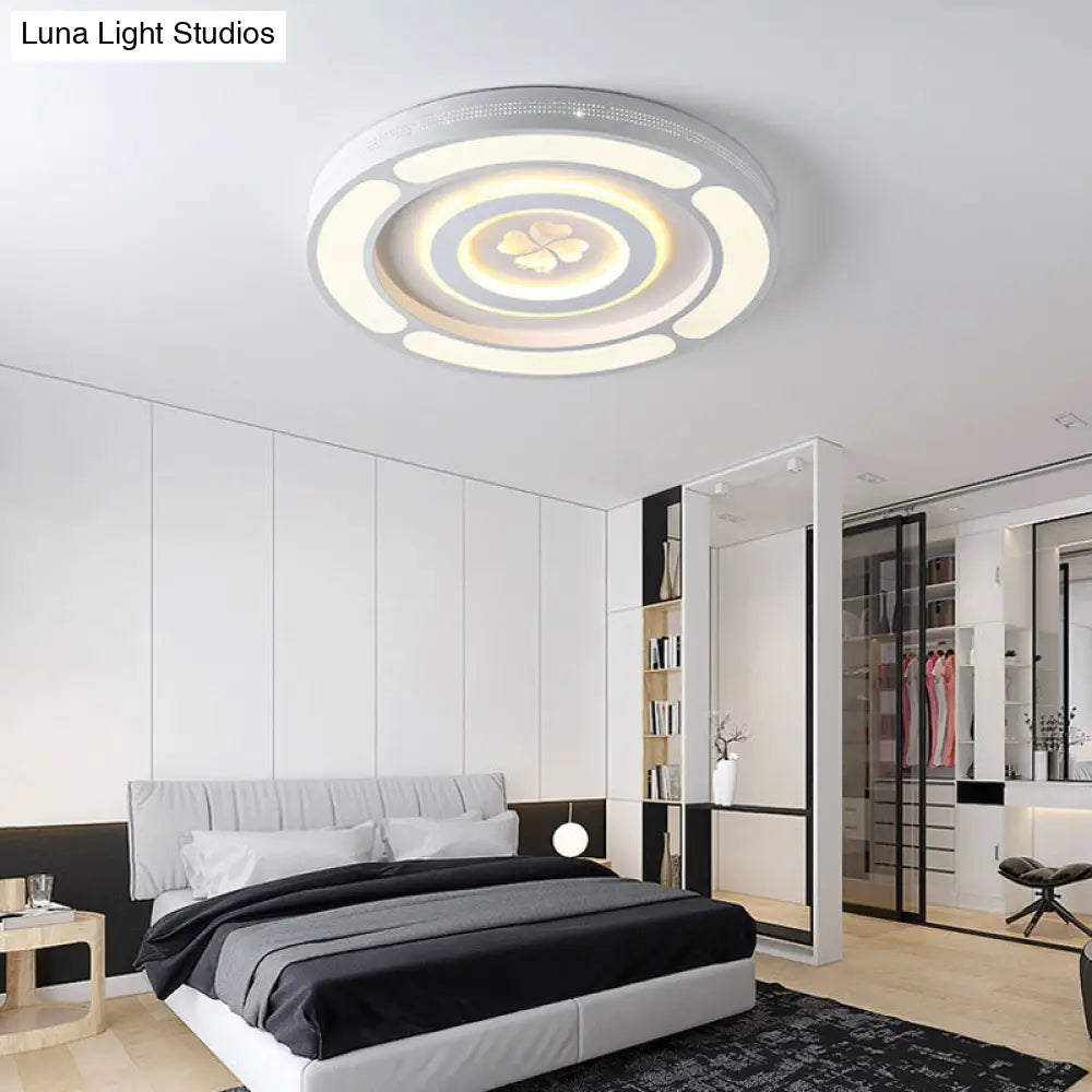 DecorBites™ DecorBites™ White Acrylic LED Circle Ceiling Mount Light - Modern Bedroom Lamp for Adults and Kids