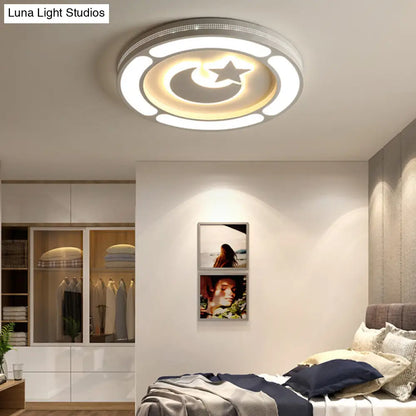 DecorBites™ DecorBites™ White Acrylic LED Circle Ceiling Mount Light - Modern Bedroom Lamp for Adults and Kids