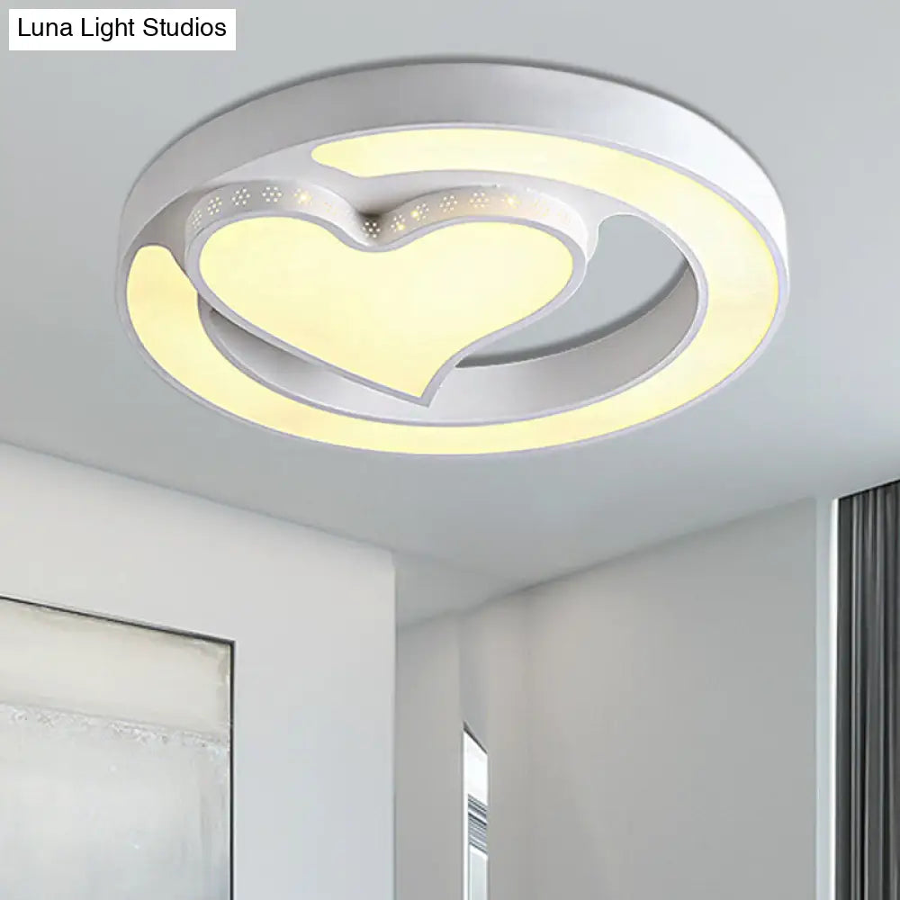 DecorBites™ DecorBites™ White Acrylic LED Circle Ceiling Mount Light - Modern Bedroom Lamp for Adults and Kids