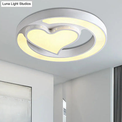 DecorBites™ DecorBites™ White Acrylic LED Circle Ceiling Mount Light - Modern Bedroom Lamp for Adults and Kids
