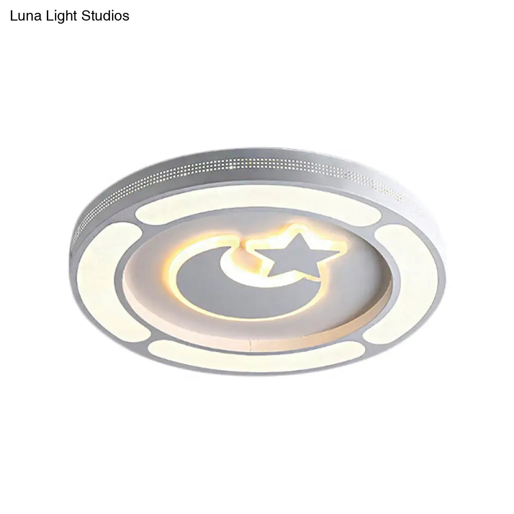 DecorBites™ DecorBites™ White Acrylic LED Circle Ceiling Mount Light - Modern Bedroom Lamp for Adults and Kids