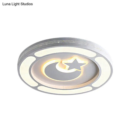 DecorBites™ DecorBites™ White Acrylic LED Circle Ceiling Mount Light - Modern Bedroom Lamp for Adults and Kids