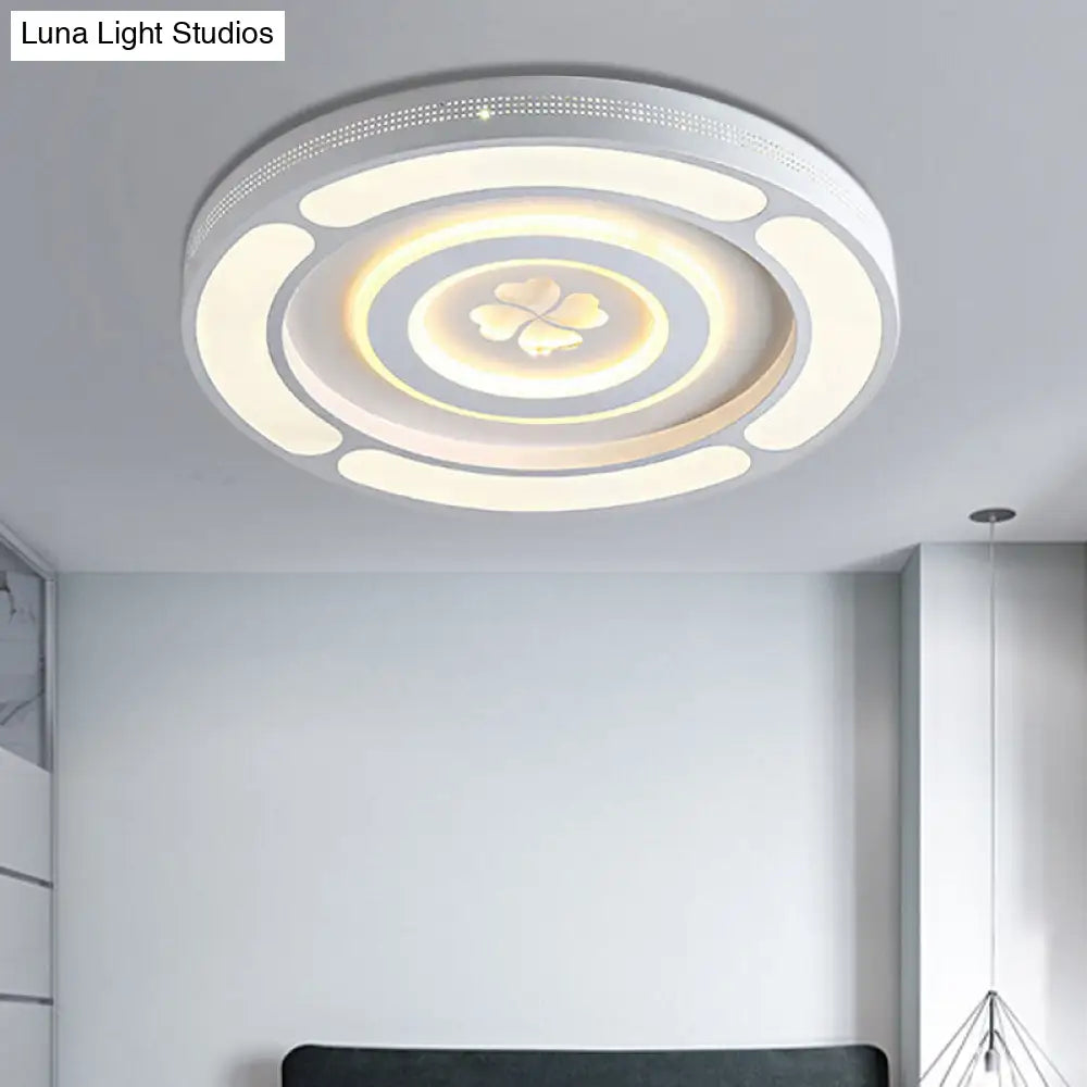 DecorBites™ DecorBites™ White Acrylic LED Circle Ceiling Mount Light - Modern Bedroom Lamp for Adults and Kids
