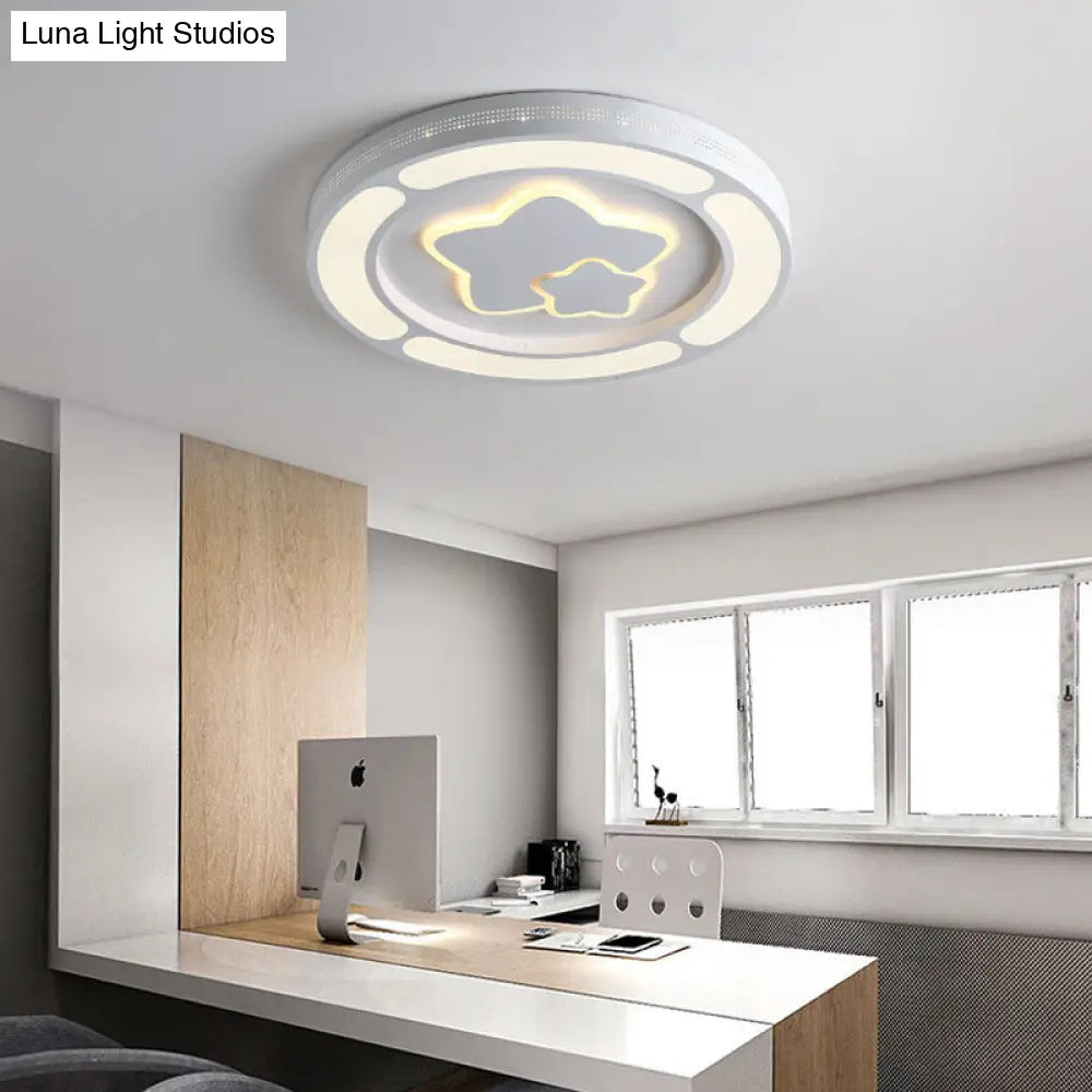DecorBites™ DecorBites™ White Acrylic LED Circle Ceiling Mount Light - Modern Bedroom Lamp for Adults and Kids
