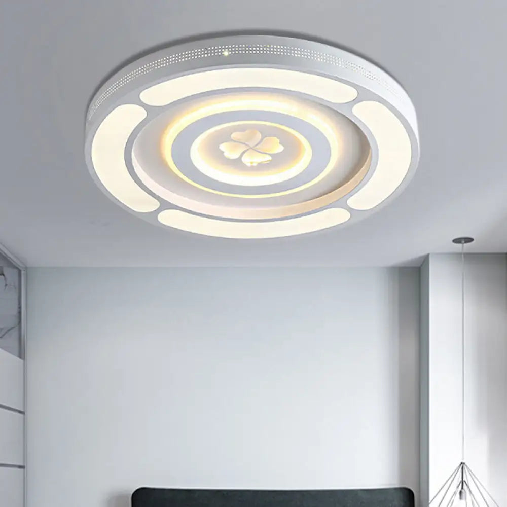 DecorBites™ DecorBites™ White Acrylic LED Circle Ceiling Mount Light - Modern Bedroom Lamp for Adults and Kids