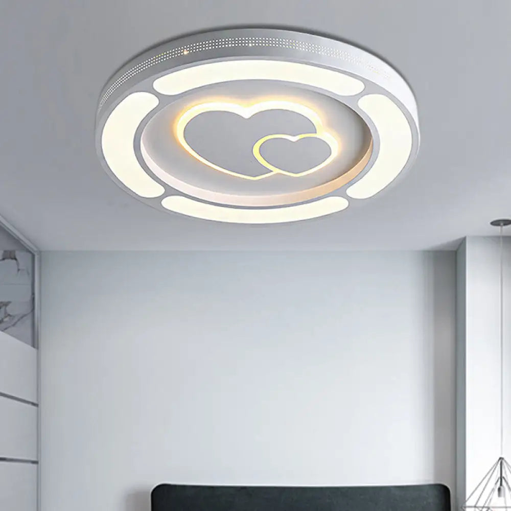 DecorBites™ DecorBites™ White Acrylic LED Circle Ceiling Mount Light - Modern Bedroom Lamp for Adults and Kids