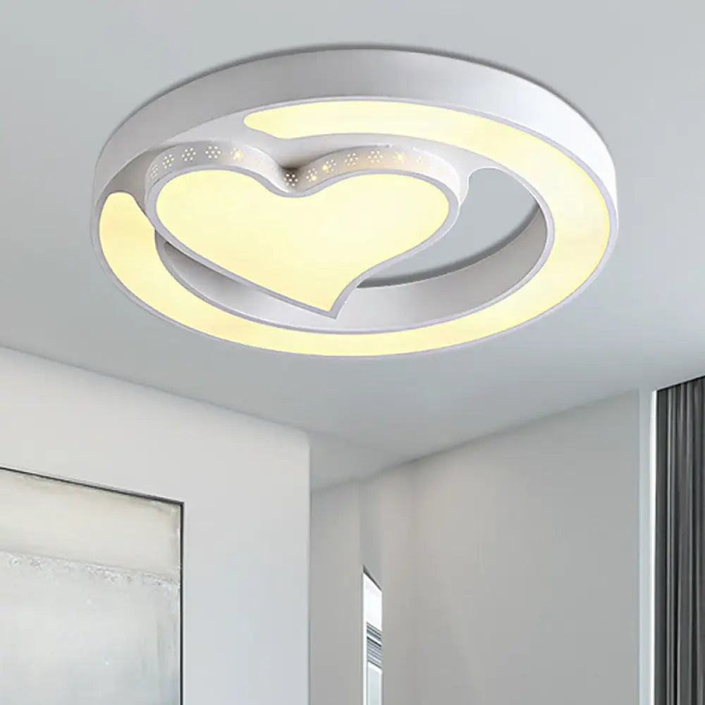 DecorBites™ DecorBites™ White Acrylic LED Circle Ceiling Mount Light - Modern Bedroom Lamp for Adults and Kids